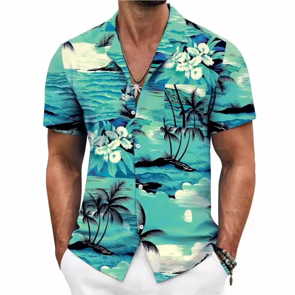 2026 All-match Men's Shirts Camisas Masculina Shirts For Man Menswear Clothing Men's T-shirts Casual Hip Hop Beachwear Printed