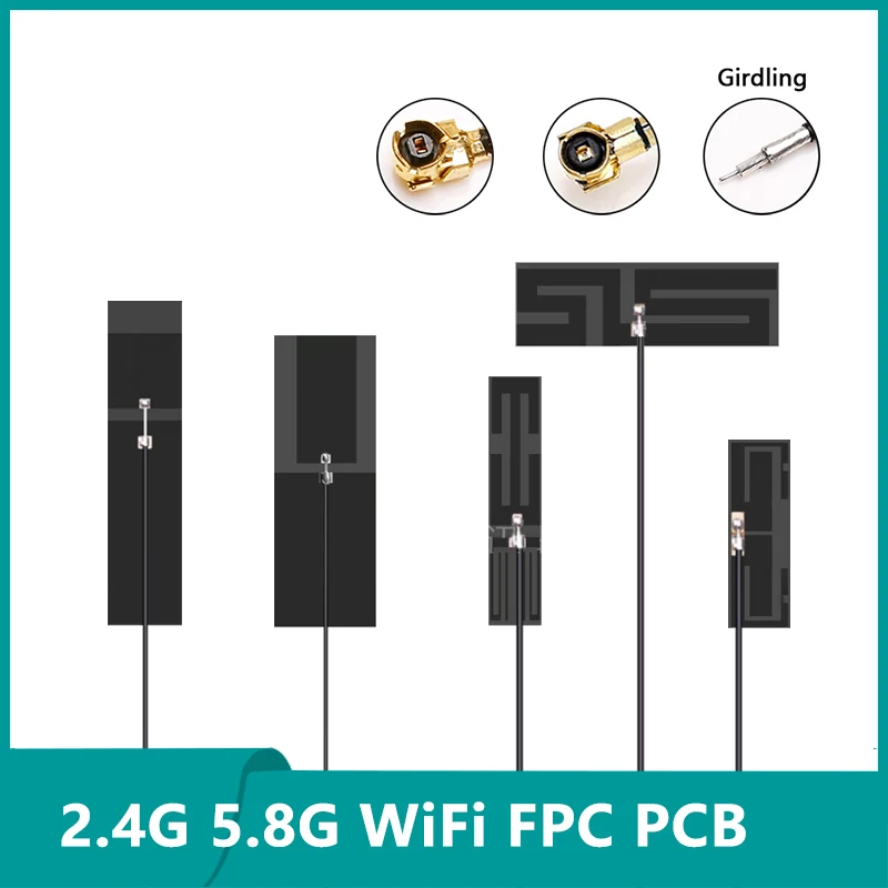 10PCS 2.4G 5G 5.8G Dual Frequency With Built-in FPC PCB Soft Board Wifi Bluetooth PCB Patch High Gain Antenna