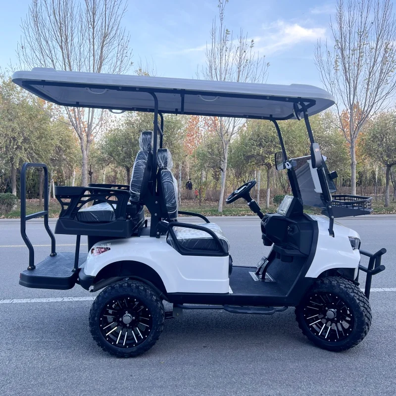 Customized New Energy Solar Panel 4 6 Seater 48/60/72V Lithium Ion Battery Lifted Off Road Sightseeing Bus Electric Golf Carts