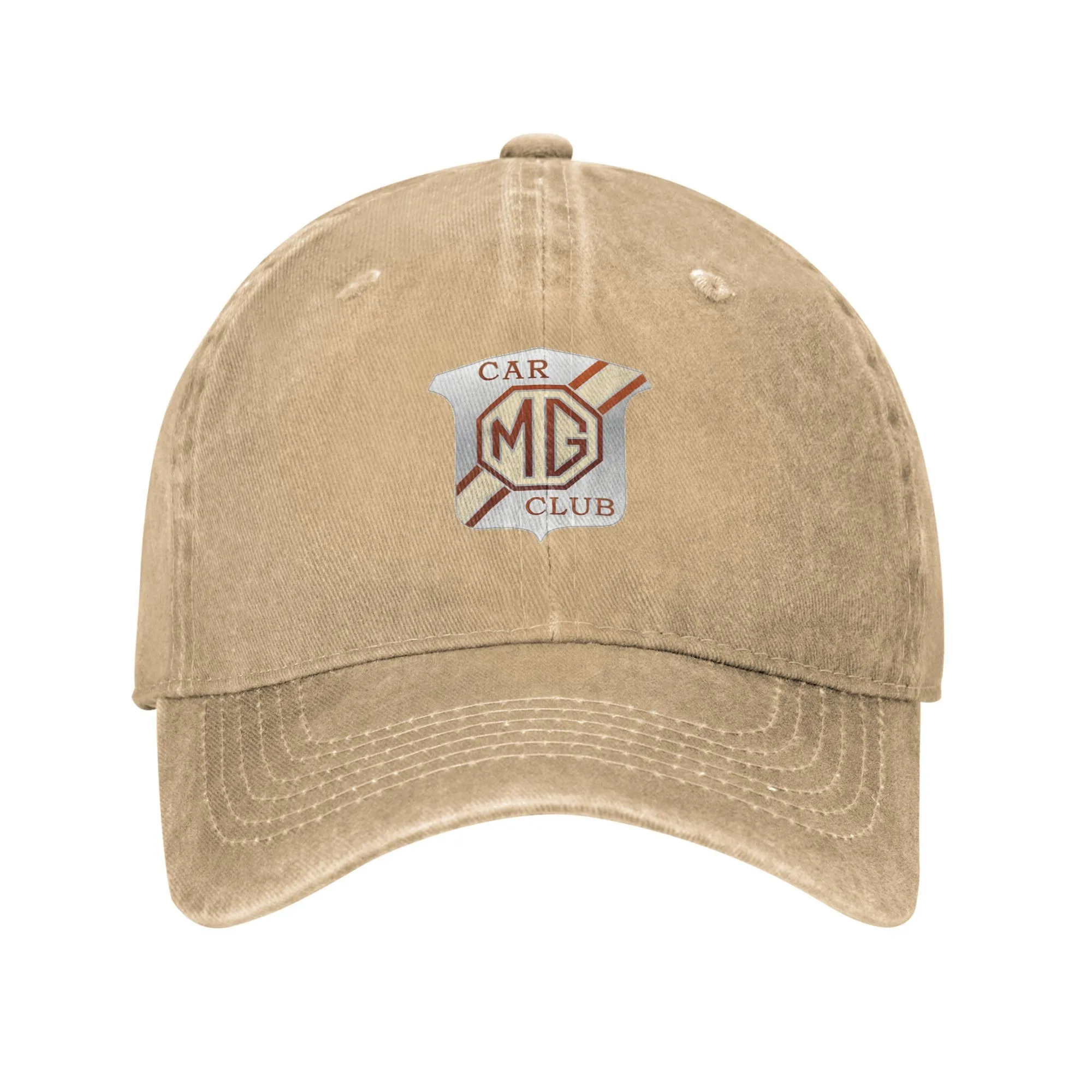 MG Car Club Shield Logo Washed Vintage Baseball Cap for Car Enthusiasts, Unisex