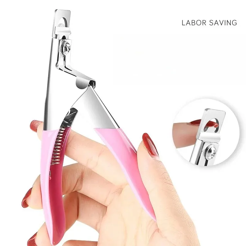 Manicure Slot-type Clipper Fake Nails Professional Nail Tip Scissors Crystal Nail UV Nail Extension Trimming Tool U-shaped SCISS image 3