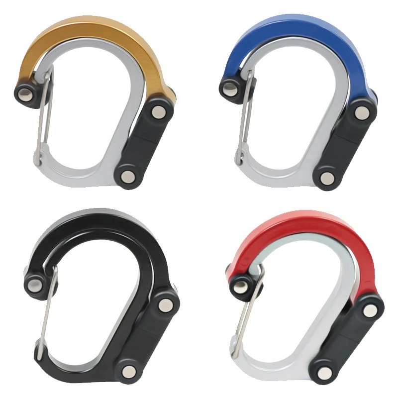

360° Swivel D-Carabiner, Anti-Twist Aluminum Hook for Outdoor Bag, Rotating Multi-Purpose Clip & Outdoor Gear Connector
