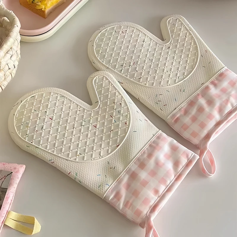 Cute Silicone Kitchen Single Oven Glove Mitts Insulation Heat Resistant Microwave Glove Baking Tools