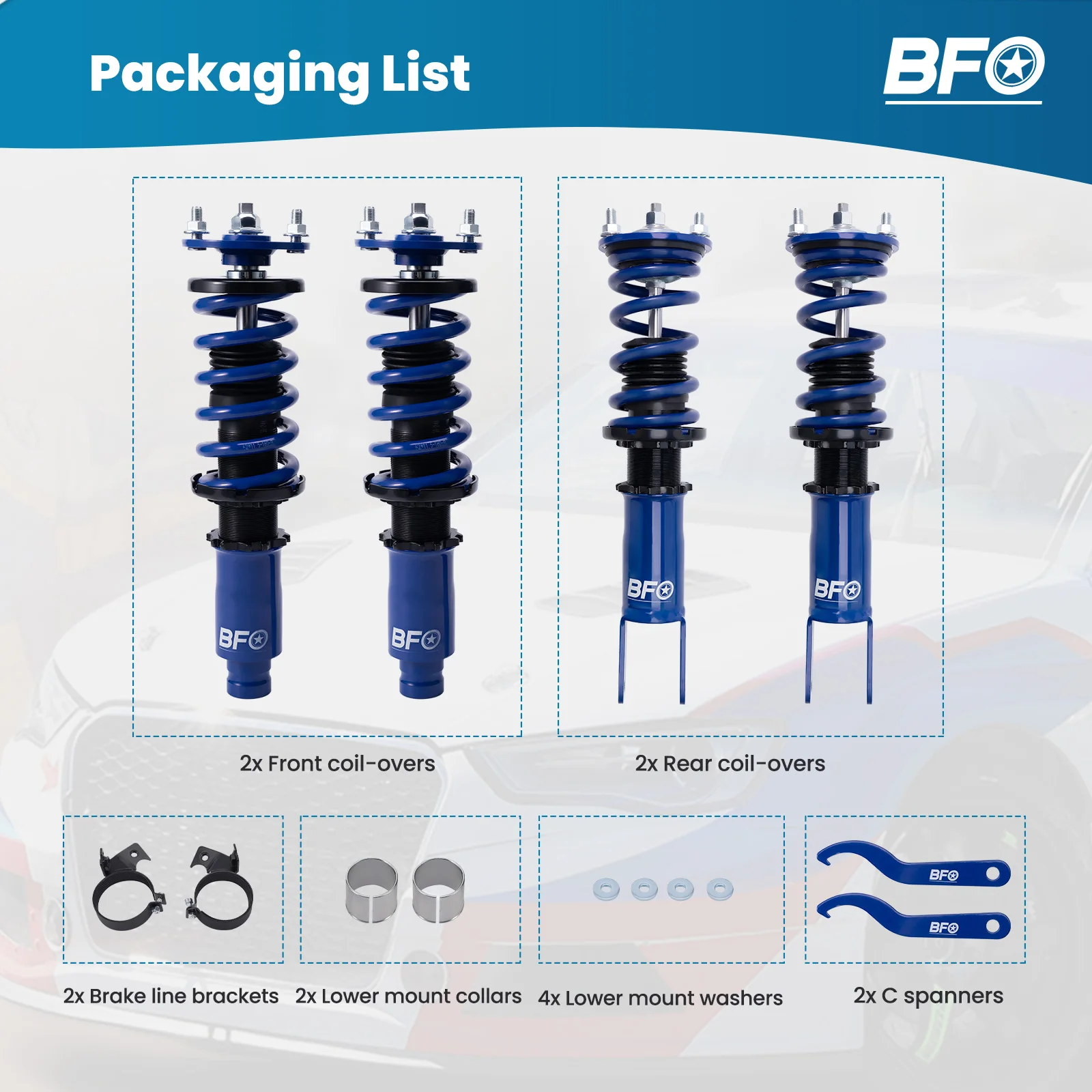 Coilovers Suspension Kit For Honda Civic Del Sol 92-00 Acura Integra 94-01 Shock Absorbers For Acura Integra 1994-2001 DC2 DC4