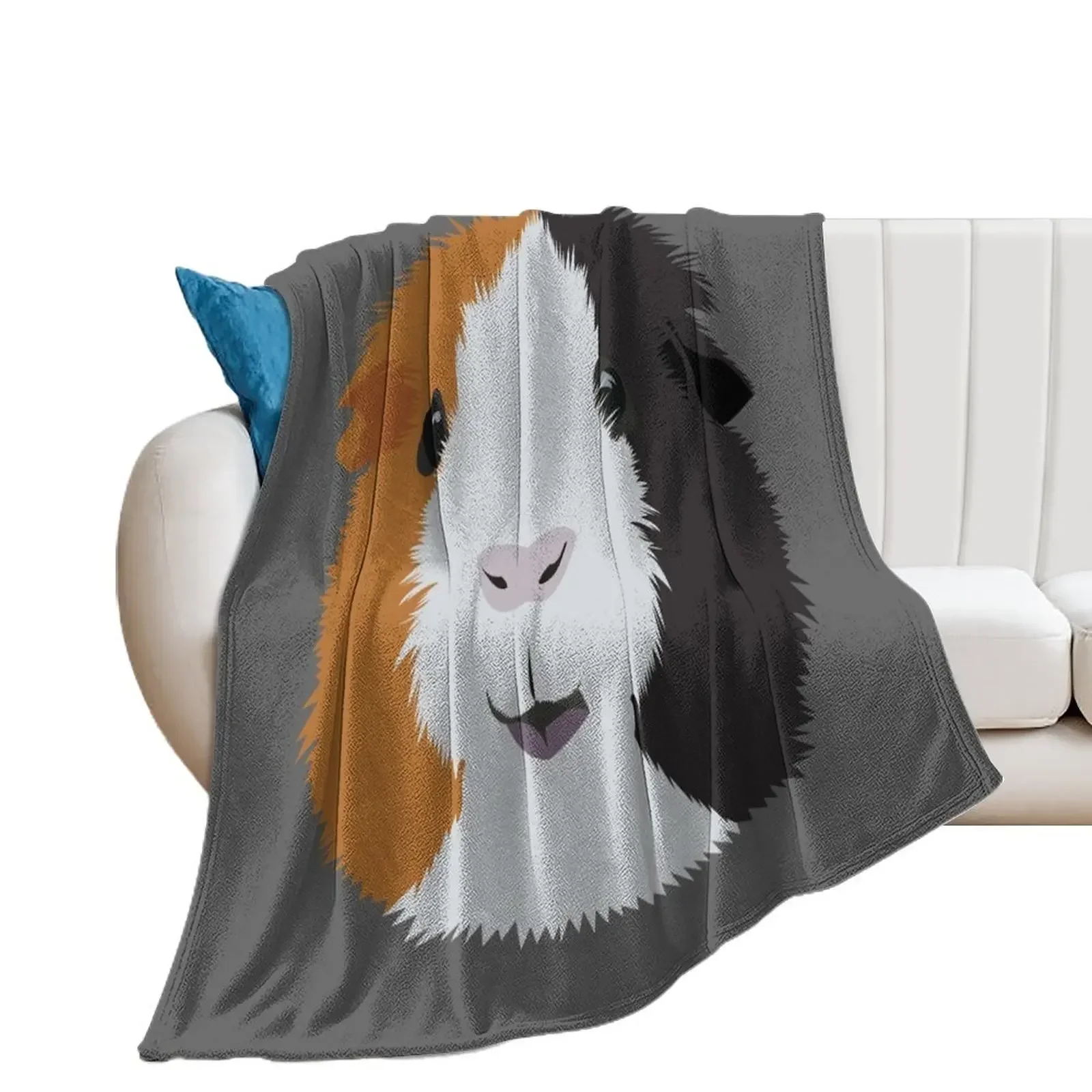 

Orange, White, and Black Guinea Pig Throw Blanket Heavy For Baby Vintage Blankets