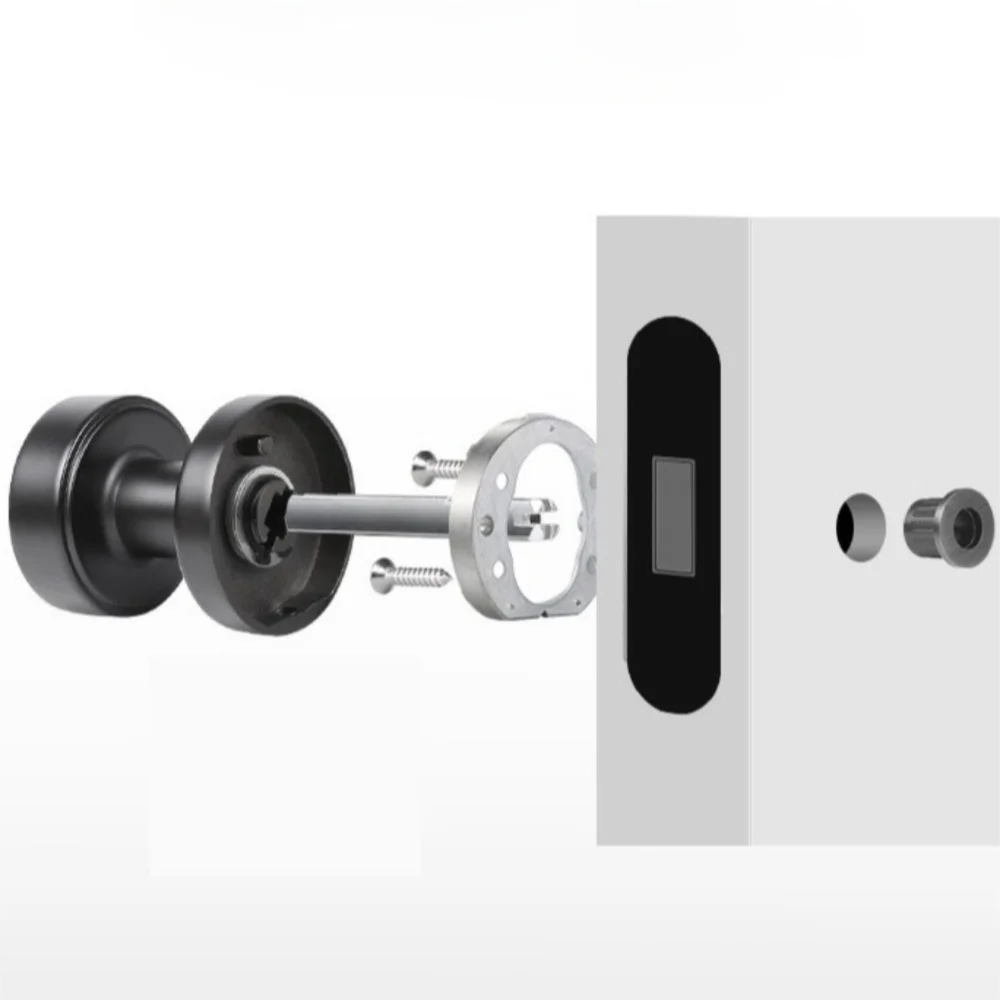 Fashion Minimalist Metal Invisible Door Lock with Key Modern Design Single Side Lock Latch Lock Office Bedroom Door