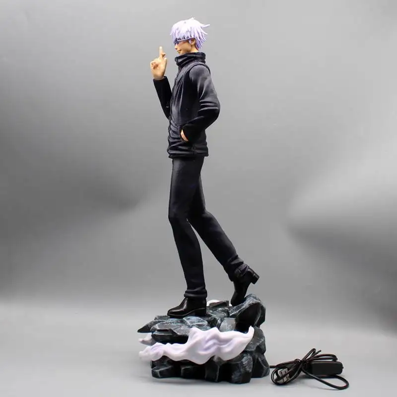 42cm Satoru Gojo Jujutsu Kaisen Animation Peripherals Base Can Illuminate PVC Model Ornaments Desktop Decoration Toy Collection