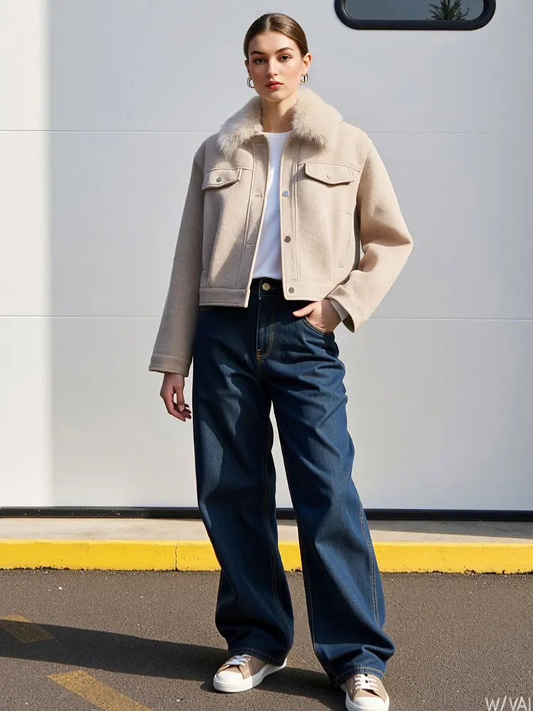 

HH женское элегантное модное однотонное пальто с воротником из искусственного меха, винтажное однобортное укороченное пальто с длинными рукавами, повседневная женская уличная одежда