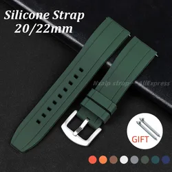 20mm 22mm Silicone Watch Band for Rolex for Seiko Men's Watrproof Sports Strap Smart Watch Universal Wristband Quick Release
