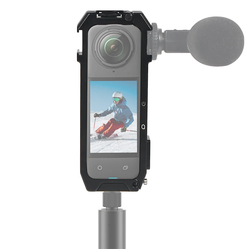 

Клетка для камеры FEICHAO X4 для Insta360 X4, панорамная защитная рамка с магнитным складным адаптером для штатива, крепление для холодного башмака