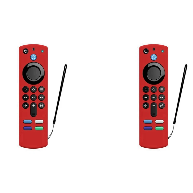 Hot TTKK 2X penutup Remote Control silikon, untuk stik TV api 4K 3Rd Gen 3Rd Generation casing pelindung Remote Anti-Slip (merah)