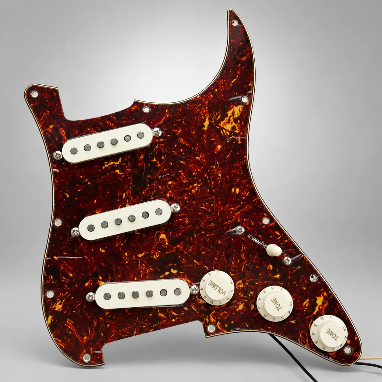 st-style-loaded-prewired-pickguard-sss-alnico-5-single-coil-pickups-vintage-cloth-wire-tortoiseshell-scratchplate-guitar-parts