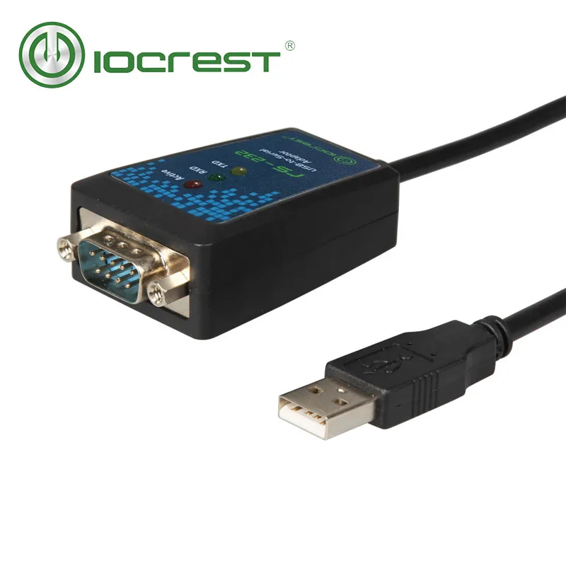 IOCREST 1M USB 2.0 to RS-232 Male (9-Pin) DB9 Serial Cable with FTDI Chipset Support Win10