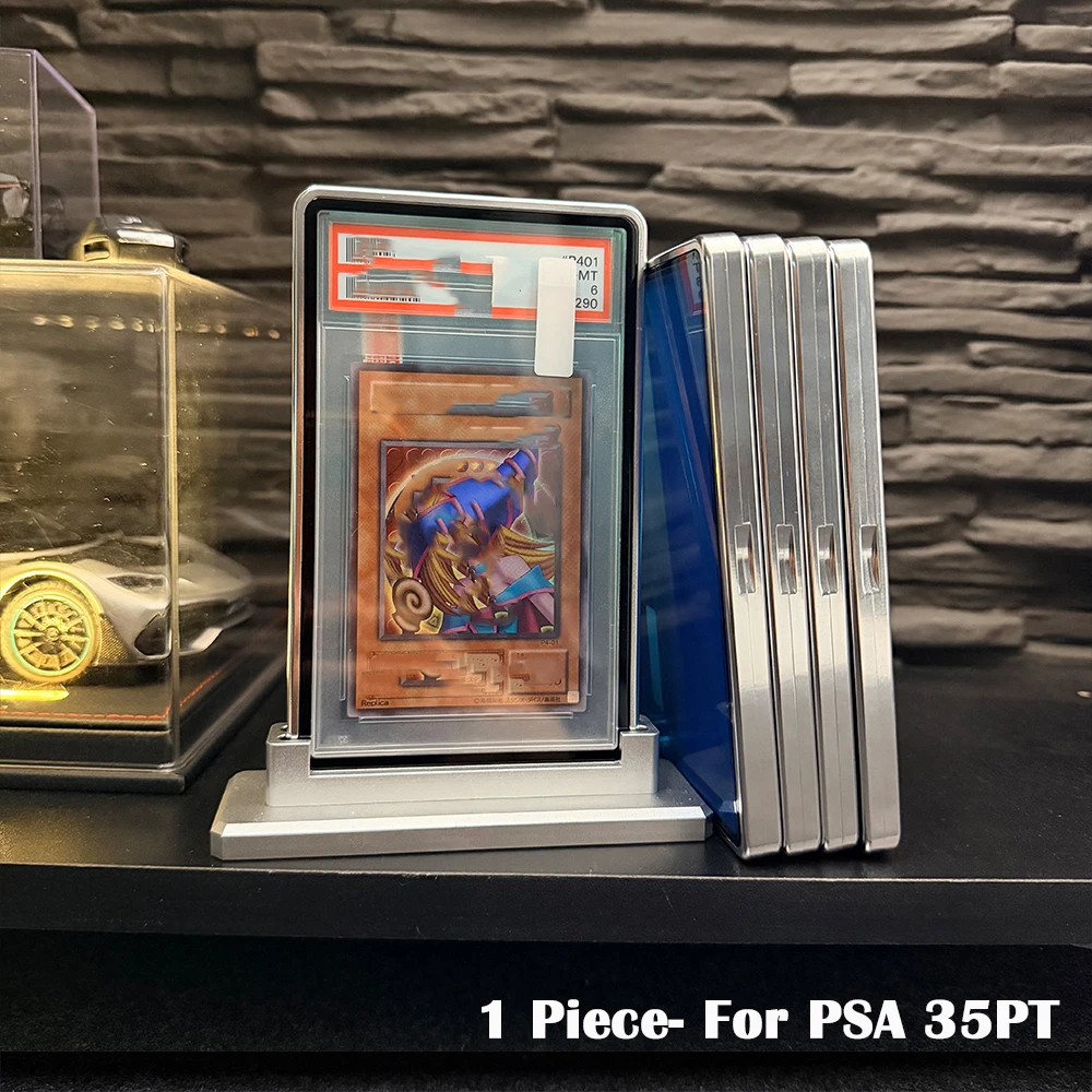 Mehrfarbiger Sammelkartenhalter aus Aluminiumlegierung mit Farbverlauf, Metallgehäuse für 35PT PSA CGC abgestufte Karte