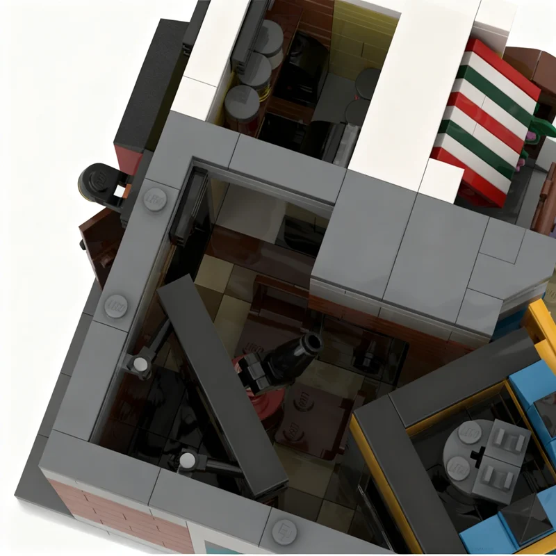 1513 stücke MOC Modulare Straßenbild Midi Jazz Club Modell Bausteine Architektur DIY Weihnachten Geschenk Kreative Idee Spielzeug Bildung