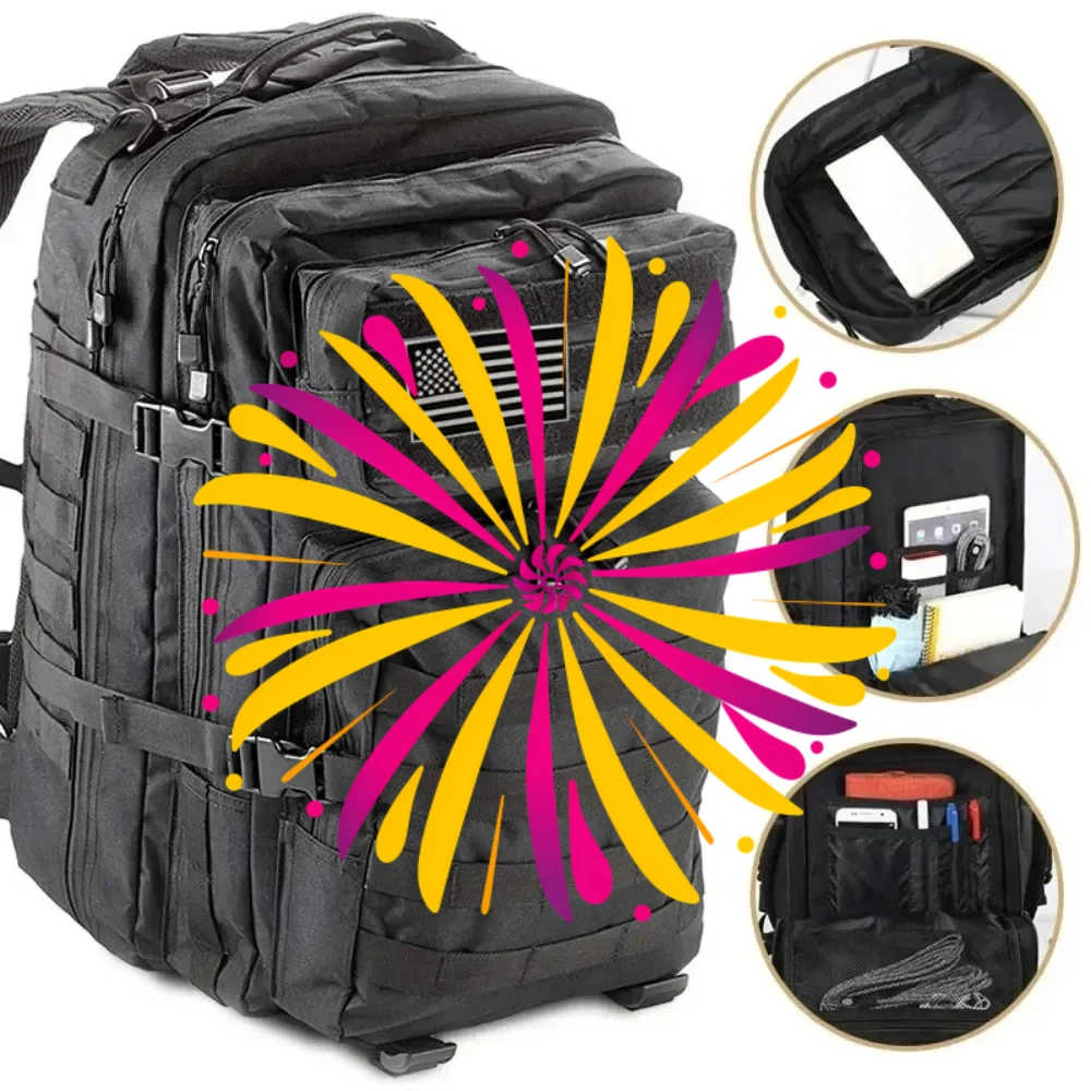 

60л армейский военный тактический рюкзак, мужские дорожные рюкзаки большой вместимости, мужские водонепроницаемые многофункциональные сумки для спорта на открытом воздухе 1