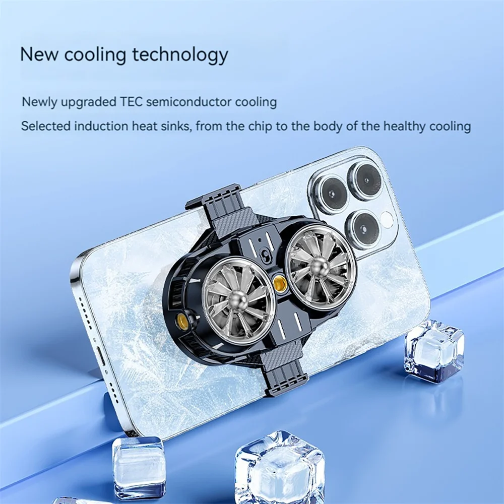 

Cellphone Dual-core Cooling Fan X53 Semiconductor Radiator Mobile Phone Accessory Parts Adjustable Angle Cooling Fan