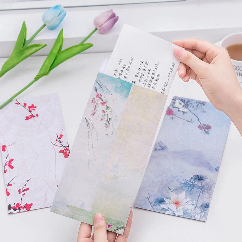 10pcs/lot Chinese Classical Retro Envelopes for Invitations Message Greeting Card Envelope for Write Postcards Gift Stationery