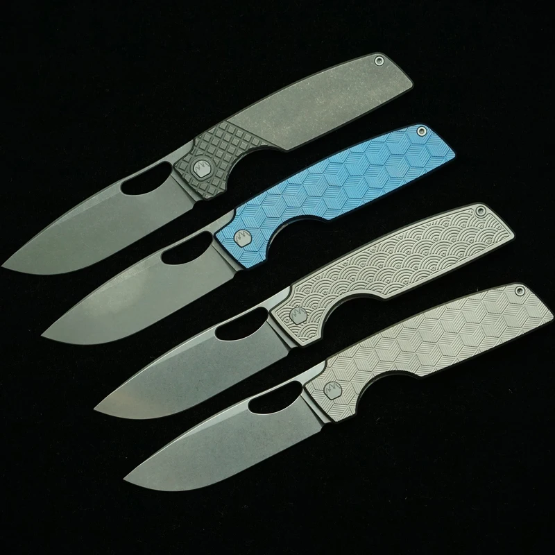 LEMIFSHE Cuchillo plegable EDC – Mango titanio para supervivencia - imagen 3