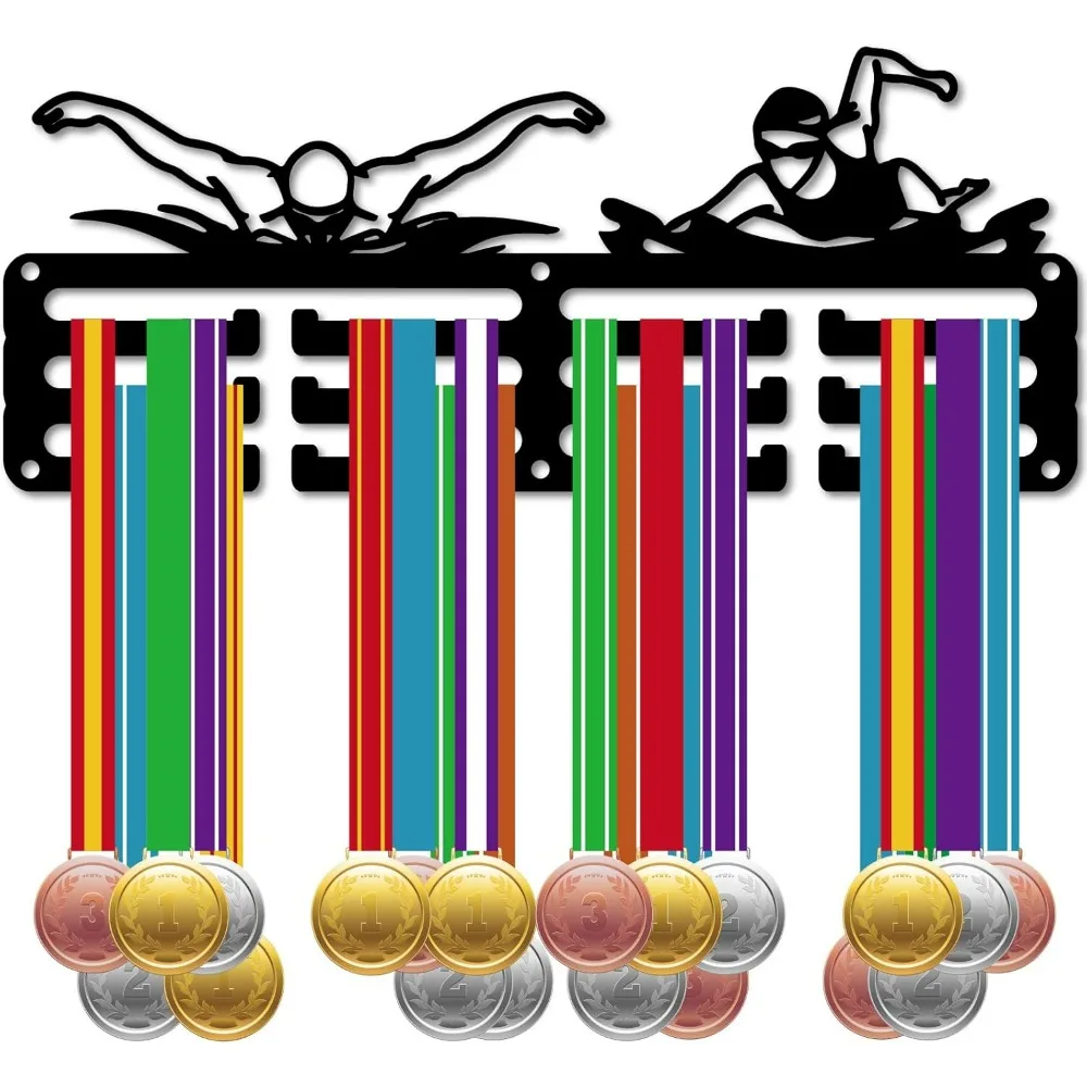 

Swimming Medal Holder Display Swimmer Medal Hangers Rack Sports Metal Hanging Awards Iron Small Mount Decor for Making Kit