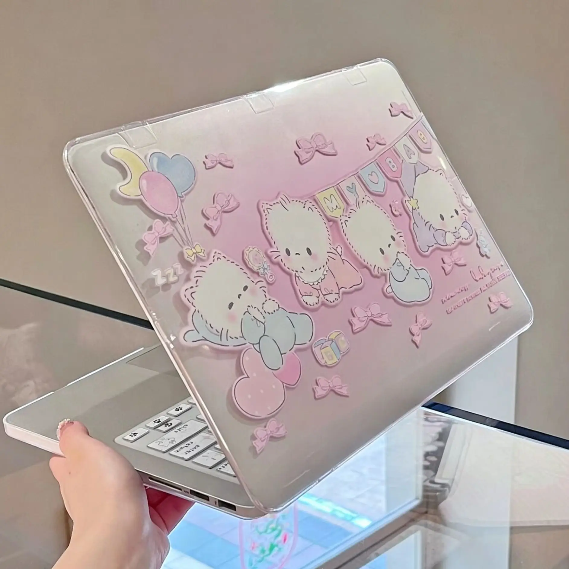 Baby Kitten Cat Crystal Laptop Case For Macbook Air 13.6 M4 NEO 15 M3 Hard Cover For Mac Book Pro 13 M1 M2 14 M4 M5 16 Cover
