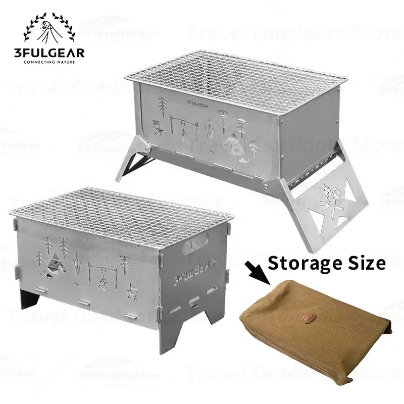 

3F UL GEAR Portable Stove Camping Equipment Ultralight Folding Wood Stove Picnic Barbecue Cookware Tourism Grill Stand Brazier