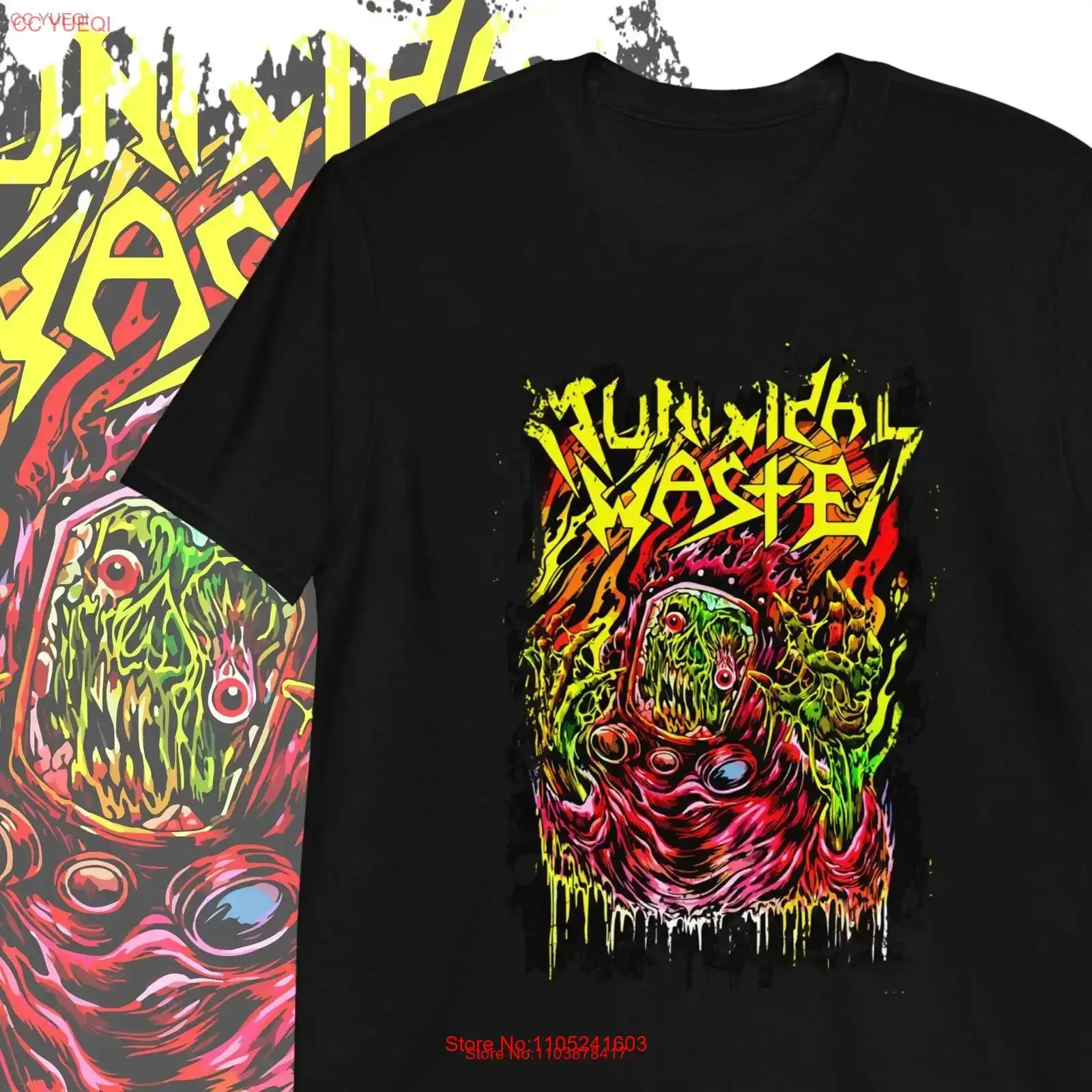 Municipal Waste T Shirt vintage Washed Casual graphic Stylish Top For Everyday Wear Stretched fashion Versatile streetwear