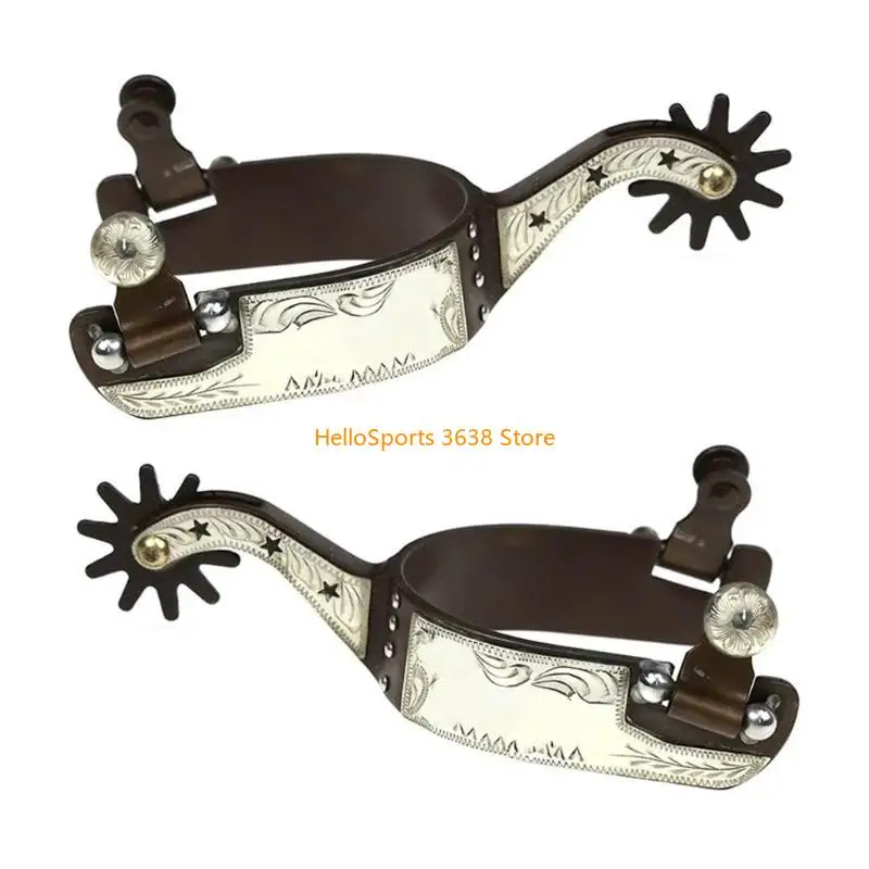A52F منخفض الكربون الحصان الصلب تحفيز Western Cowboy Horse Spur Horse Boot for Eversiros Competition Entertainment