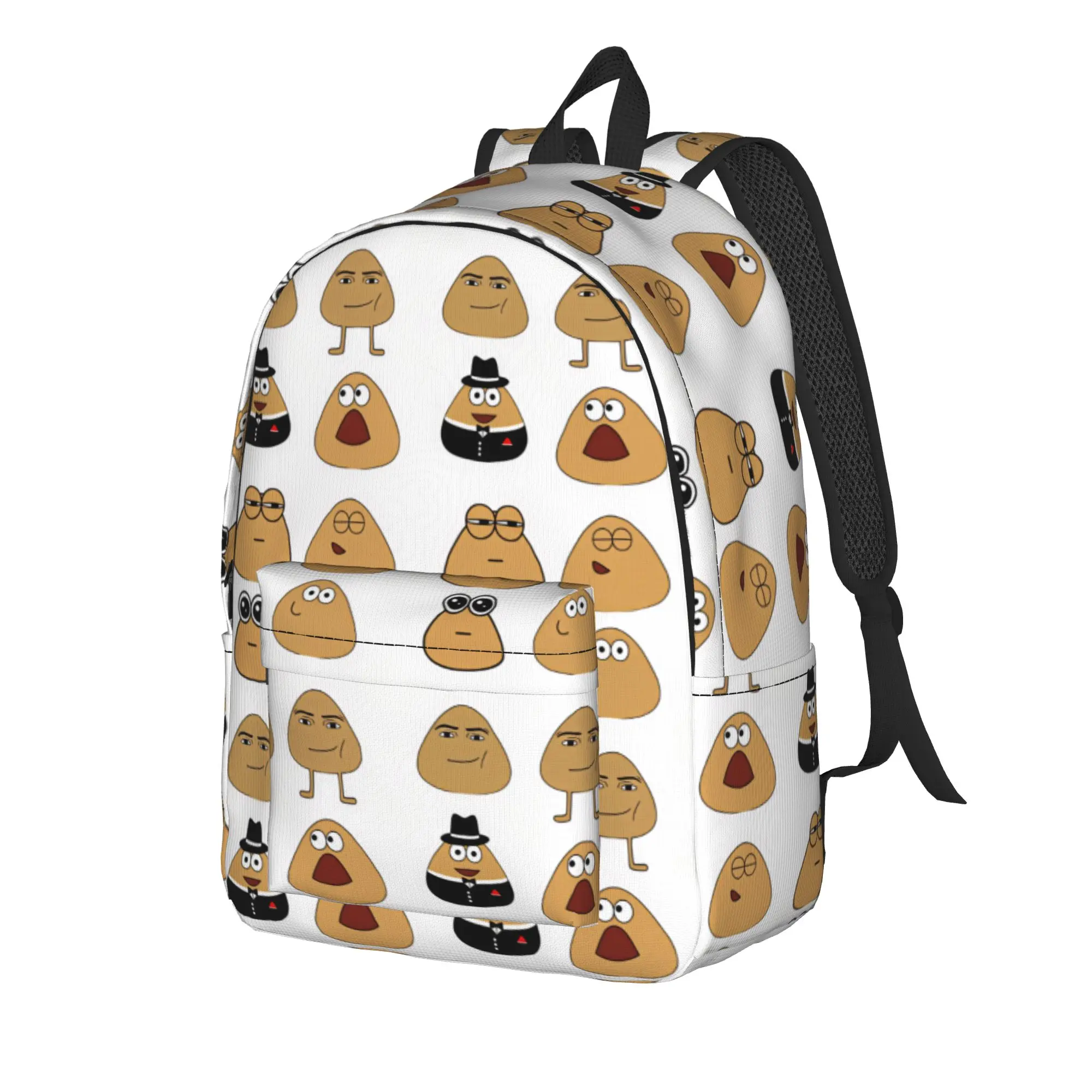 Pet Alien Pou Animated Television Backpack Men  Soft Backpacks Polyester Fashion School Bags Outdoor Colorful Rucksack