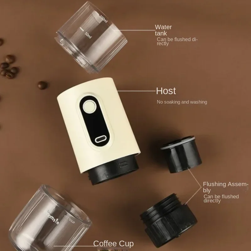 Portable Capsule Coffee Machine, Wireless Espresso Maker for Outdoor and Car Use, Compact Coffee Brewer, Quick Shot Espresso