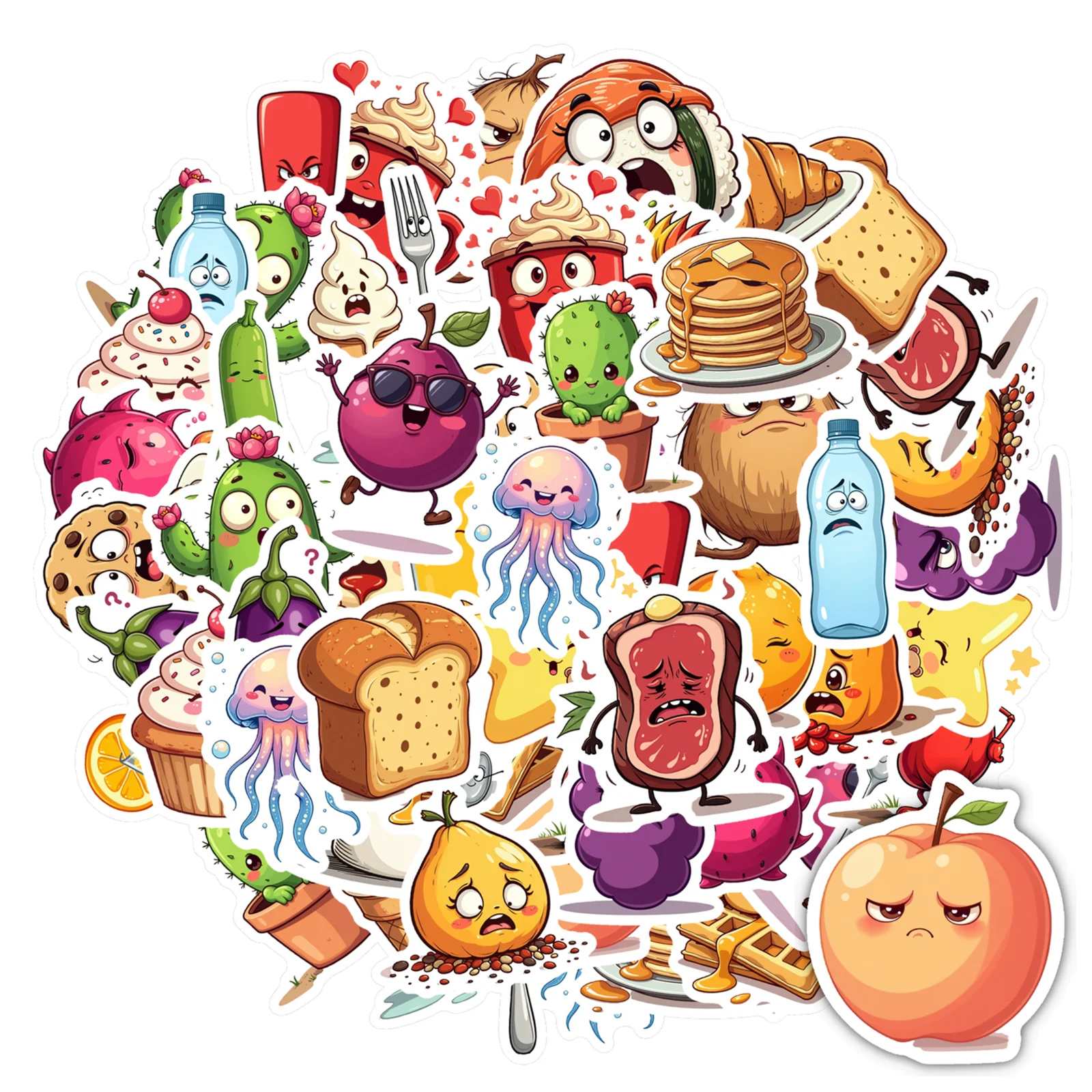35pcs-100pcs Cute Cartoon Stickers Playful Funny Funny Stickers Stationery Stickers For Suitcase Fridge Car Sticker