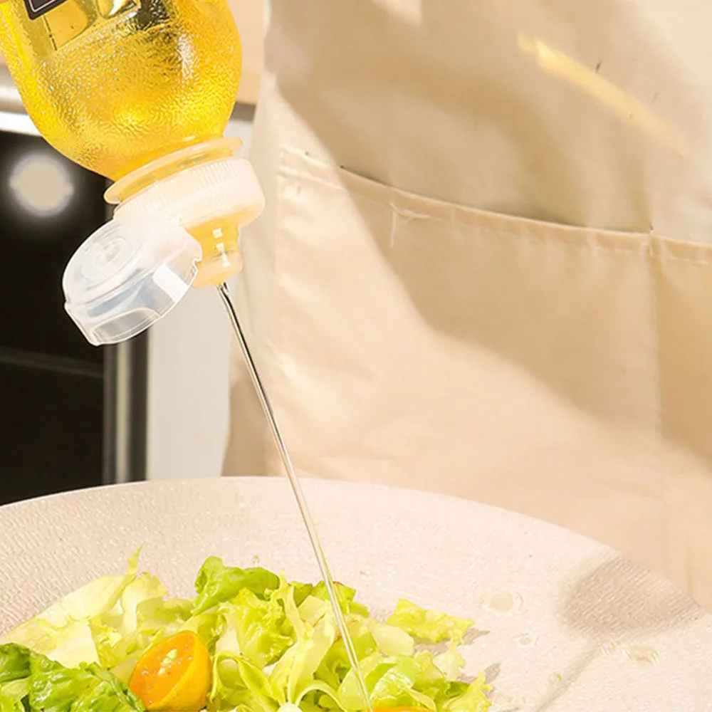 Practical PP Squeeze Oil Dispenser 500ml Clear Condiment Squeeze Bottle Cooking Oil Bottle Kitchen Cooking