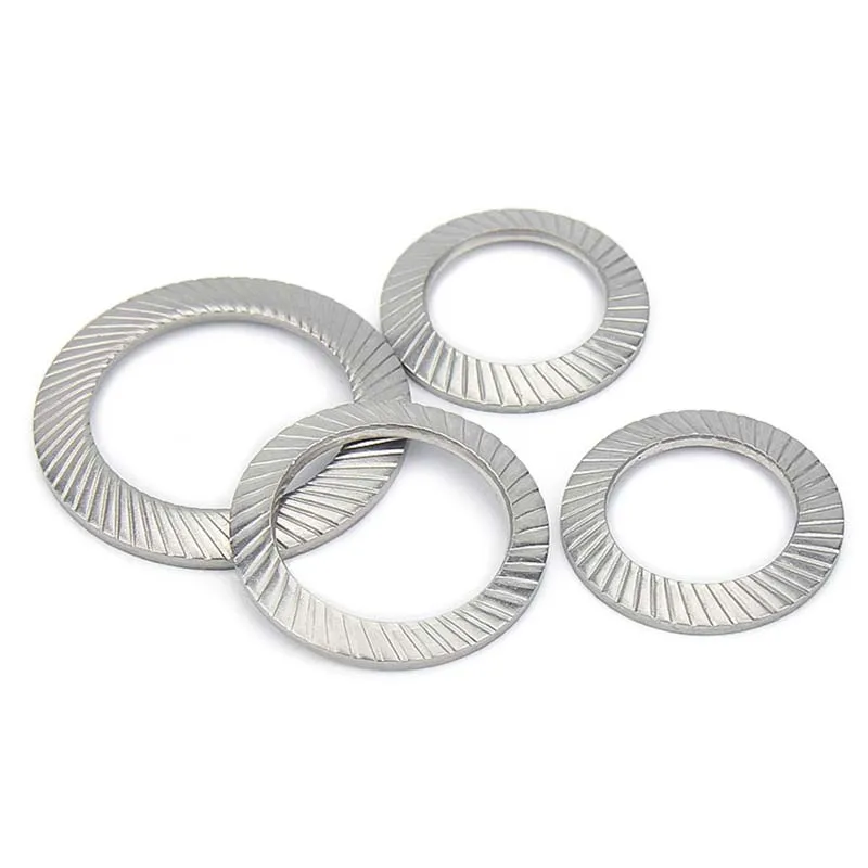 10/50pcs M2.5 M3 M4 M5 M6 M8 M10 M12 M14 M16 DIN9250 304 nerez ocel disk jaro serrated zamknout destička knurled elastická těsnění