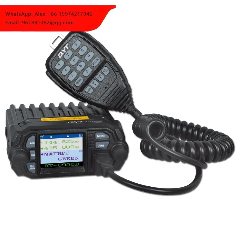 Radio para Auto QYT-KT8900D de 25W, Mini, de Doble Segmento de Alta y Baja Frecuencia, con Intercomunicador Walkie Talkie para Autos