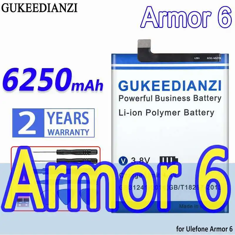 

Long-Lasting Performance Mobile Phone Battery For Ulefone Armor 6 6250Mah