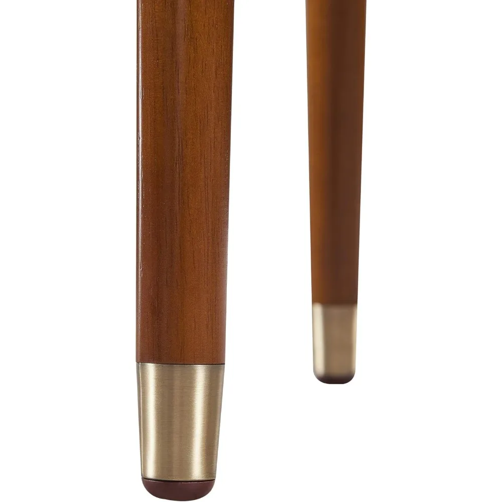 40 pollici. x 21,63 pollici. Tavolino da caffè moderno Mid-Century in legno con cassetto e ripiano, noce con piedini in ottone