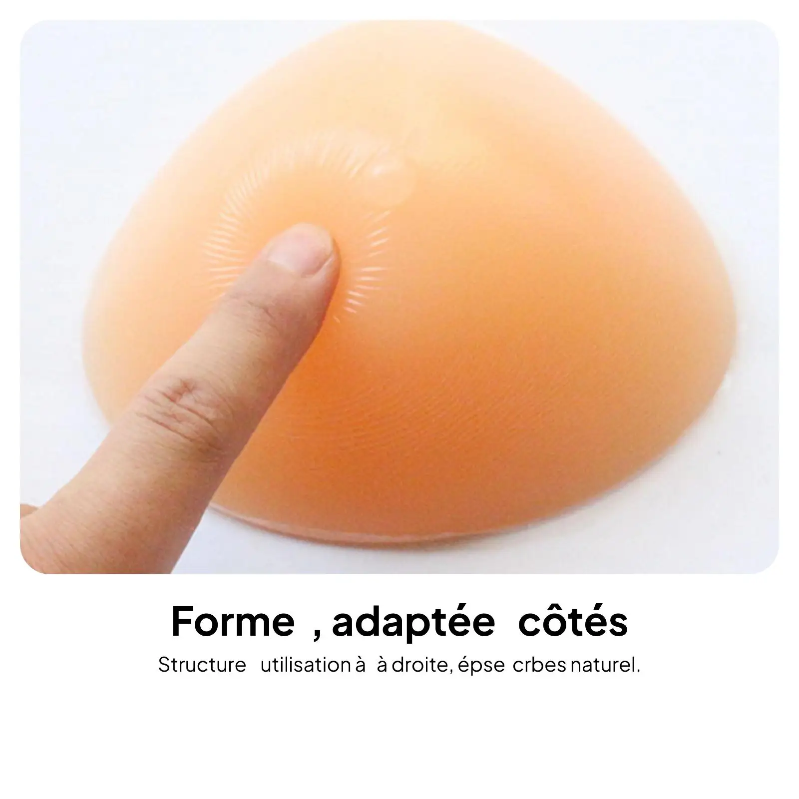 Prothèse mammaire en silicone en forme de triangle, faux sein artificiel