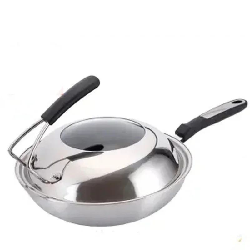 

Stainless Steel Wok Wok Non-stick Pan Household Wok Pan Plus Size Induction Cooker Gas Universal Cast Iron Pots and Pans Frying