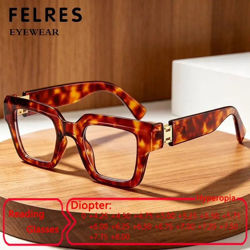 Thick Frame High Strength Elderly Anti Blue Light Reading Glasses Women Optical Prescription Presbyopic Reader+6.5 +7.0 +8.0
