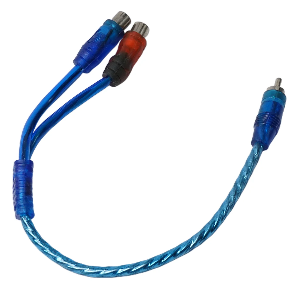 1pc 30cm 2 RCA Female To 1 RCA Male Splitter Cable For Car Audio System Subwoofers Portable Speakers DVD Auto Accessories