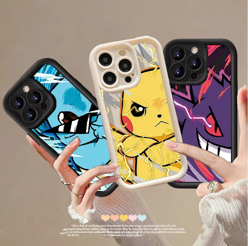 Case For Samsung Galaxy S25 S24 Ultra S23 S22 S21 Plus S24FE S23FE S20FE S21FE cover Cartoon Pokemon Pikachu Gengar Eevee Anime