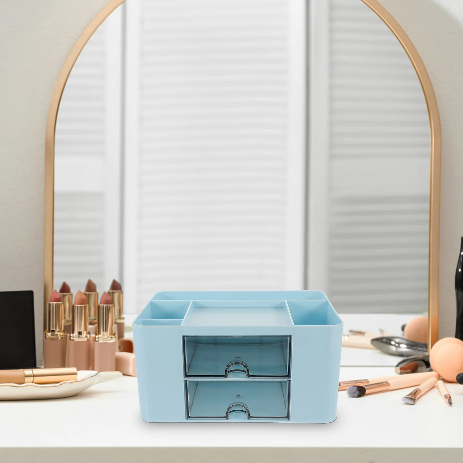 درج نمط منظم قرطاسية صندوق متعدد الطبقات سطح المكتب لمكتب المنزل المدرسة سعة كبيرة تخزين الأدراج البلاستيكية