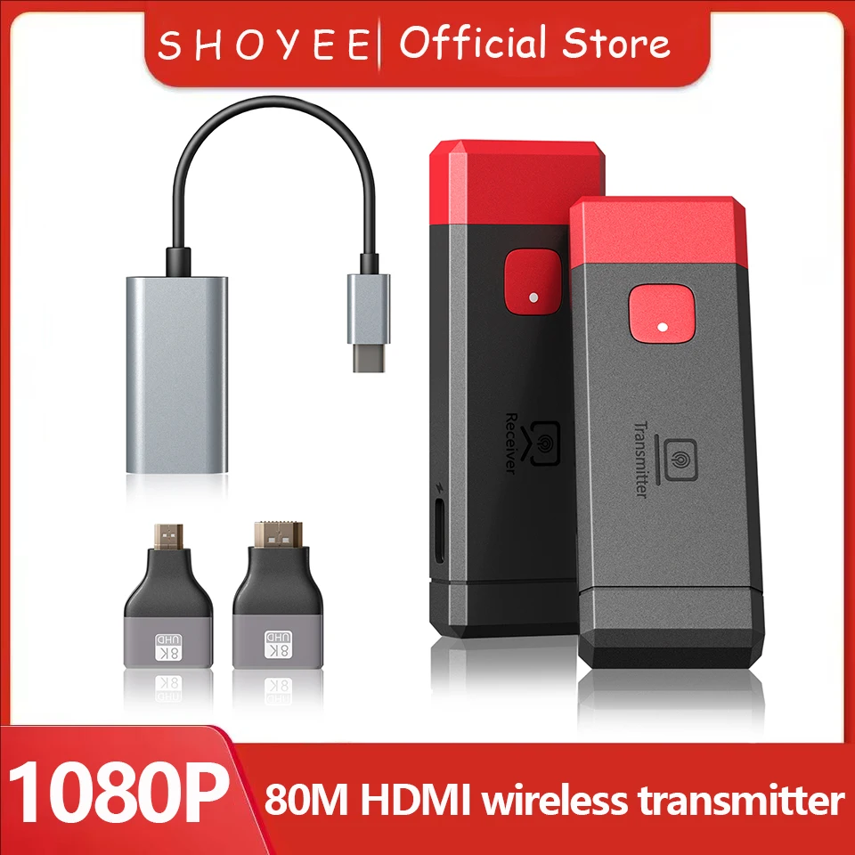 

Wireless HDMI-Compatible Video Transmitter and Receiver Extender kit TV Stick Dongle Adapter For PC Camera Laptop To Monitor TV