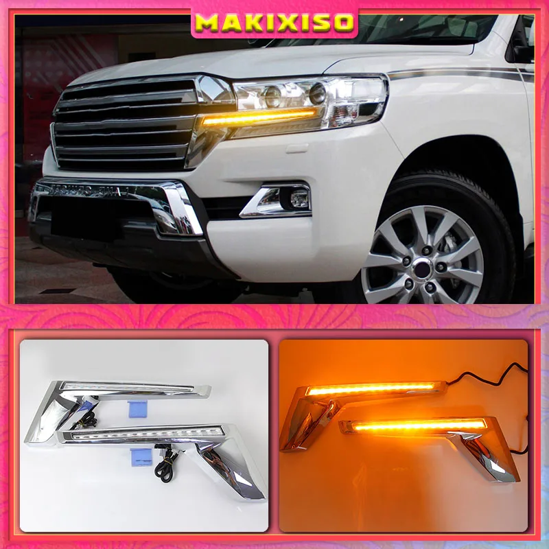 

Car Led Signal Light Fit For Land Cruiser Prado LC200 2016 2018 2019 Yellow Turn Signal LED Mirror Indicator Chrome