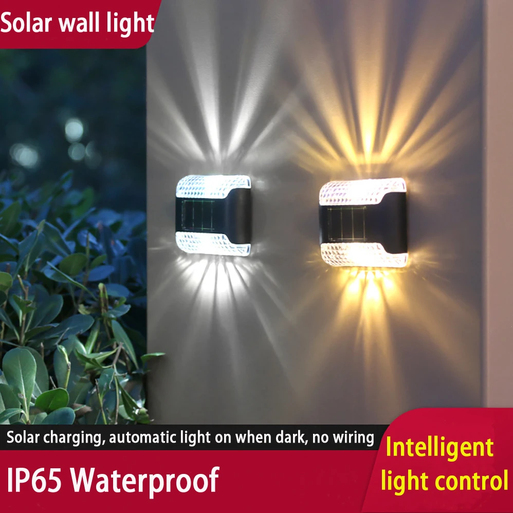 Lámpara LED Solar de pared para iluminación exterior, Kit de 5 piezas, AAA, 1,2 V, batería de 600mAh, IP65, resistente al agua, lámparas minimalistas modernas