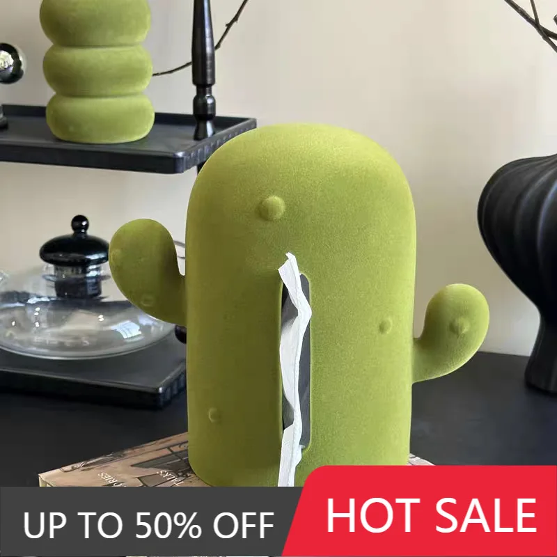 Cactus Tissue Box Creative Cartoon Tissue Boxes Household Decorative Napkins Storage Box Dining Room Organization Accessories