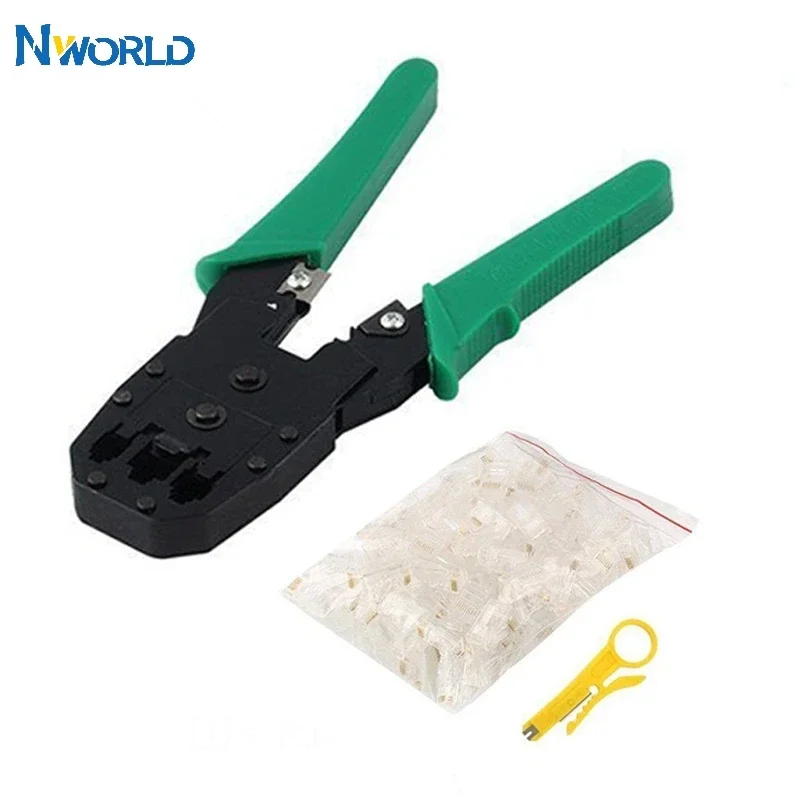 3in1 Network Cable Crimping Pliers Tool Kit With 10 PCS RJ45 8P8C Network Cable Connector for Cat5/5e Cat6 Cable Tester Repair