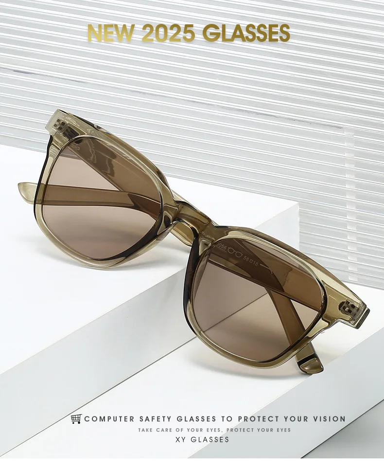 Retro klassische quadratische Sonnenbrille Damen Herren Unisex Casual Travel TR90 Sonnenschutz Jelly Color Brillen – Detail 1