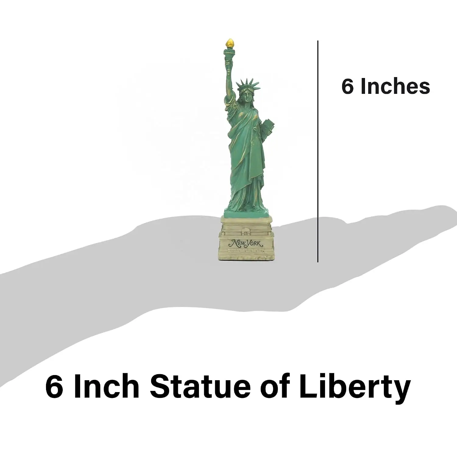 Statue of Liberty Replica 6 Inches Short Base & Copper Tint, Statue of Liberty Souvenirs, New York Souvenirs, Customized