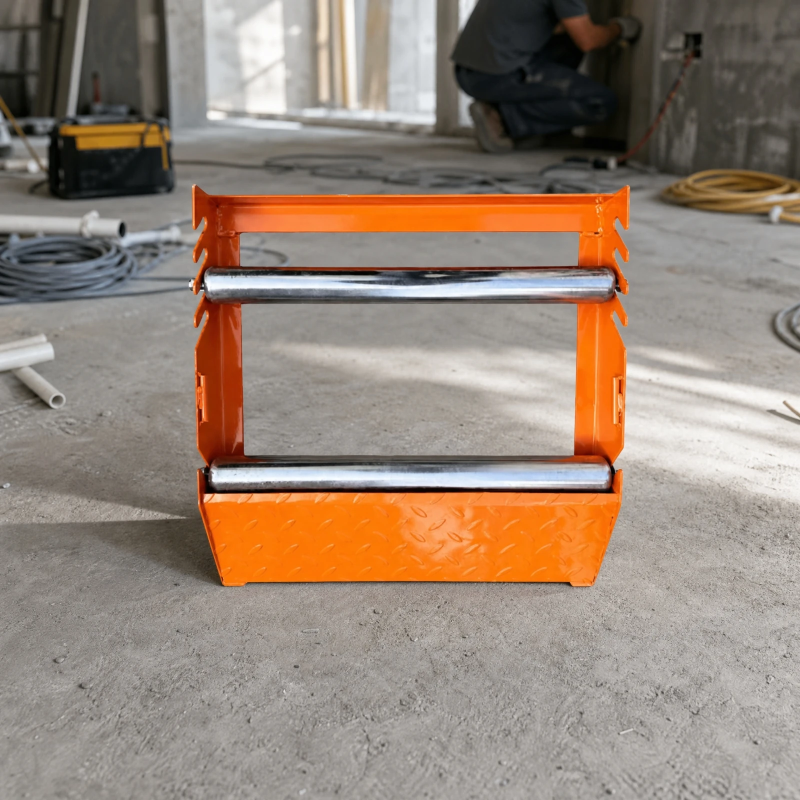Adjustable Cable-Reel Stand Heavy Duty Cable Reel Stand with Metal Rollers Portable Wire Dispenser Multi Purpose Compact